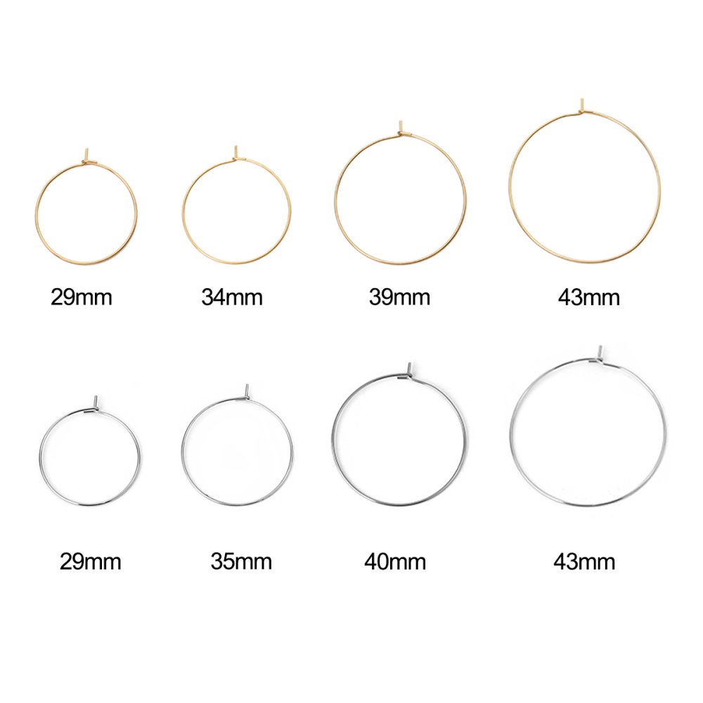 Suporte para brincos crioulo em aço inoxidável dourado N°03-20 mm x 5 pares