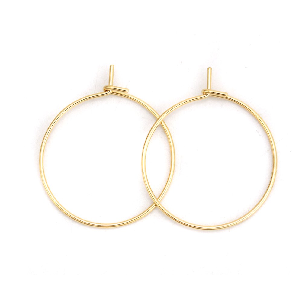 Suporte para brincos crioulo em aço inoxidável dourado N°03-20 mm x 5 pares