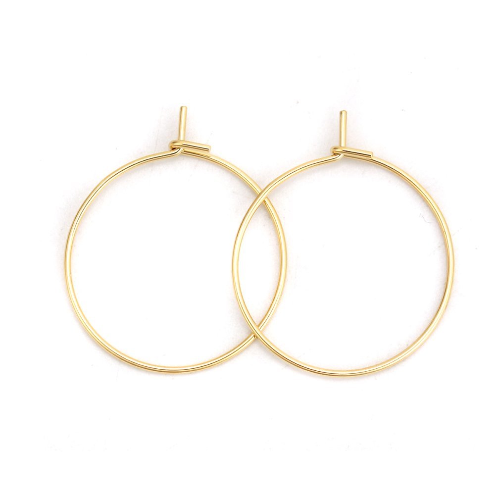 Suporte para brincos crioulo em aço inoxidável dourado N°03-20 mm x 5 pares