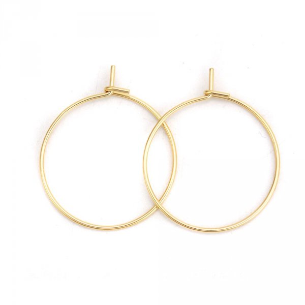 Suporte para brincos crioulo em a&ccedil;o inoxid&aacute;vel dourado N&deg;03-20 mm x 5 pares