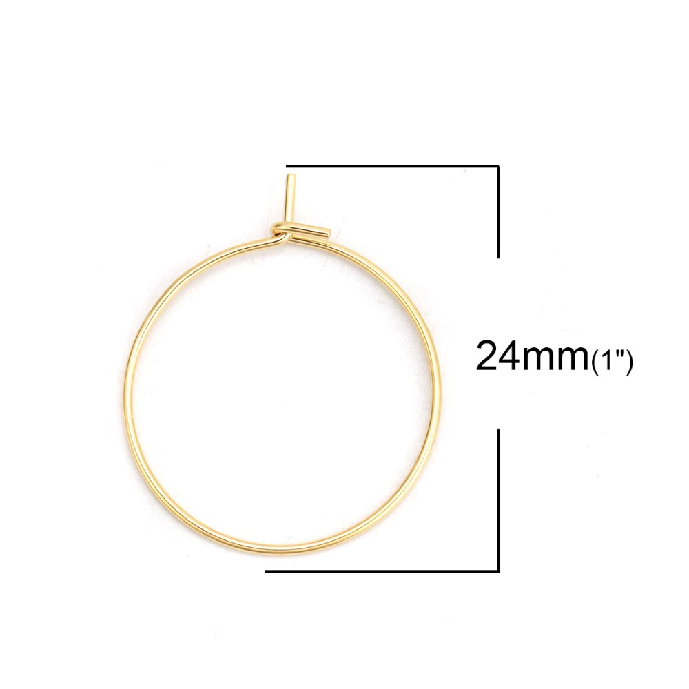 Suporte para brincos crioulo em aço inoxidável dourado N°03-20 mm x 5 pares