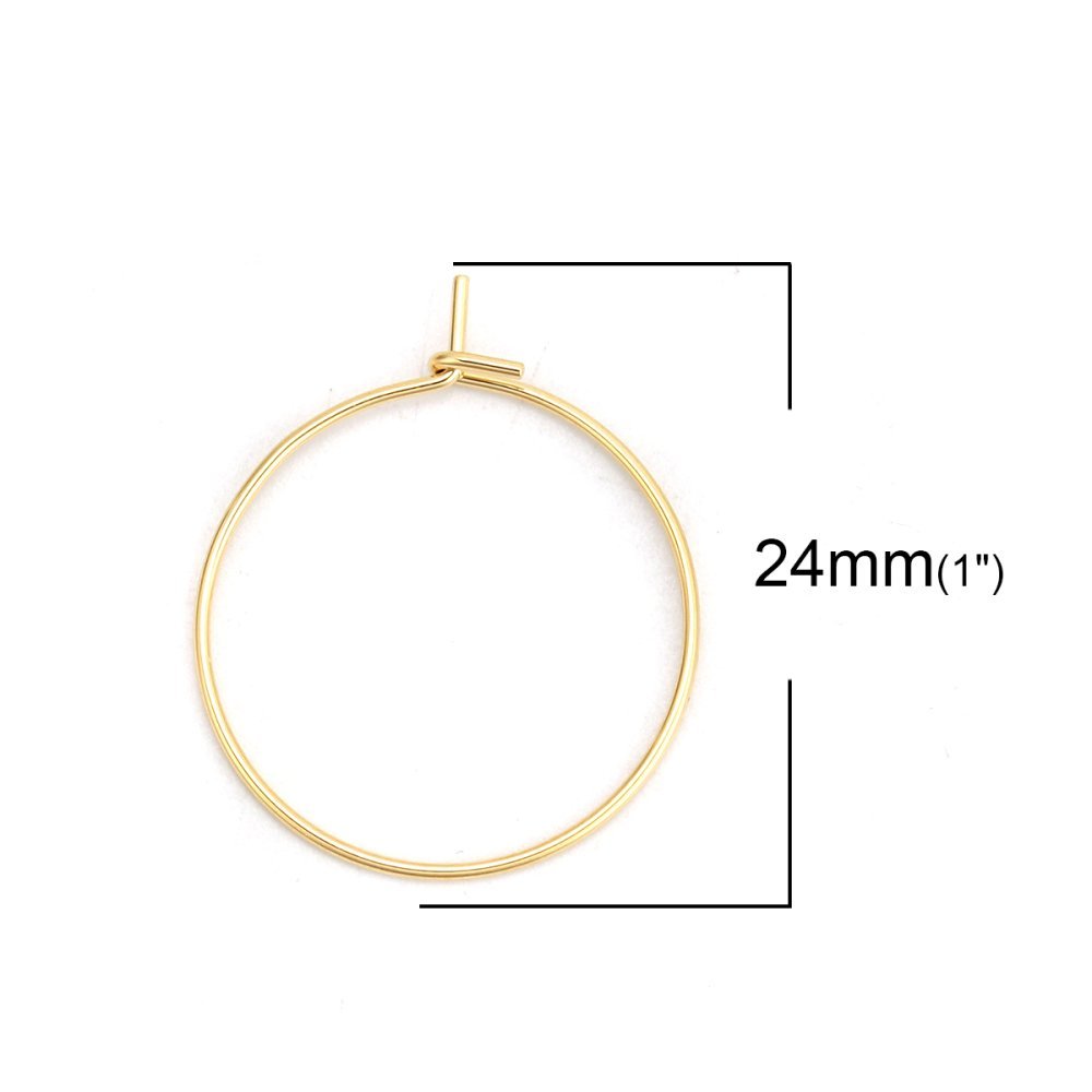 Suporte para brincos crioulo em aço inoxidável dourado N°03-20 mm x 5 pares