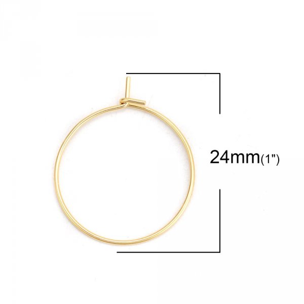 Suporte para brincos crioulo em a&ccedil;o inoxid&aacute;vel dourado N&deg;03-20 mm x 5 pares