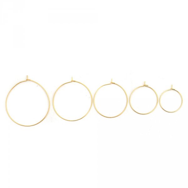 Suporte para brincos crioulo em a&ccedil;o inoxid&aacute;vel dourado N&deg;03-20 mm x 5 pares