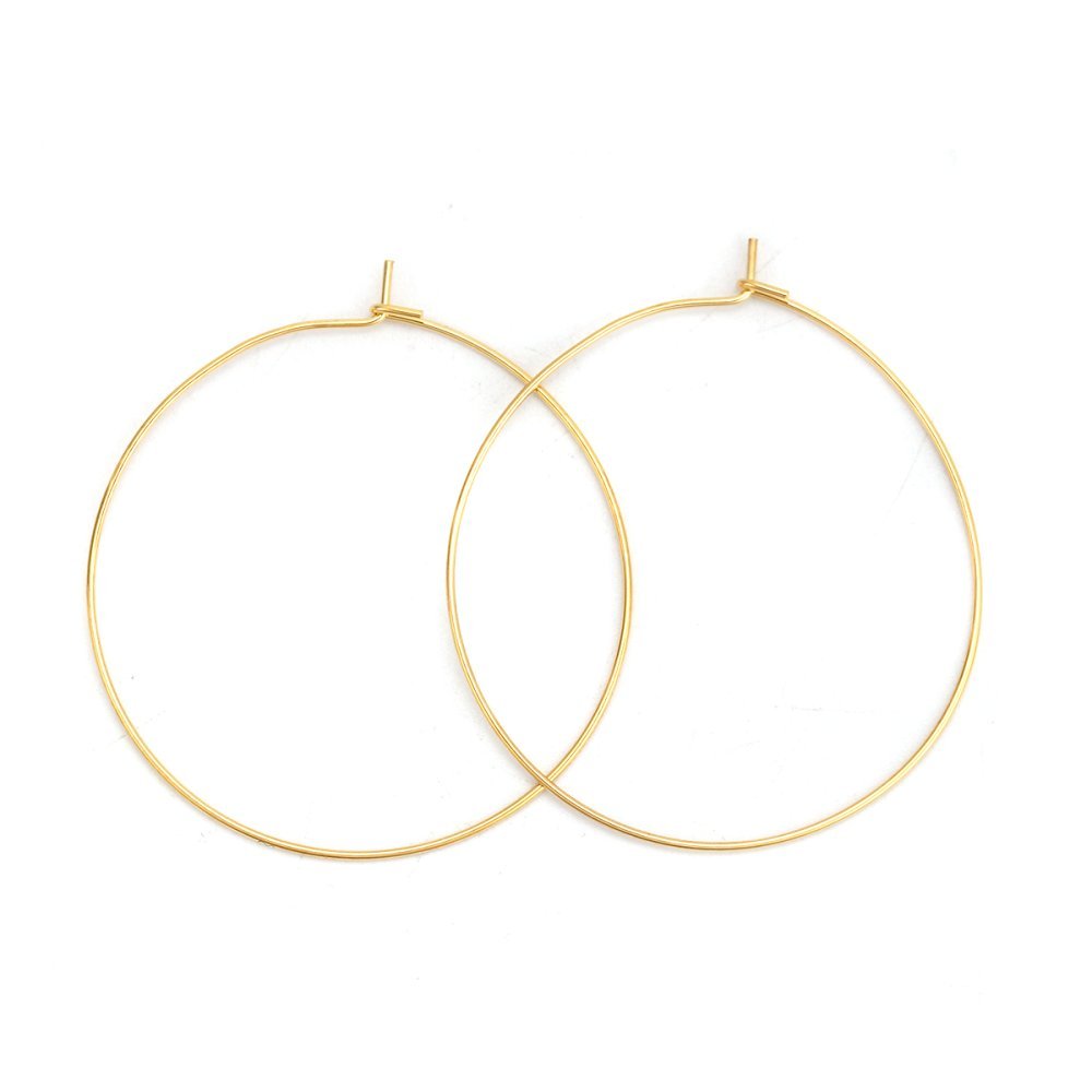 Suporte para brincos crioulo em aço inoxidável dourado N°03-30 mm x 5 pares
