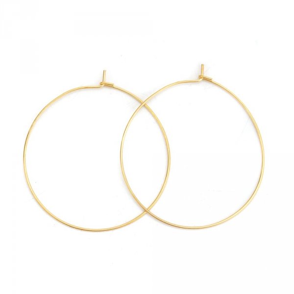 Suporte para brincos crioulo em a&ccedil;o inoxid&aacute;vel dourado N&deg;03-30 mm x 5 pares