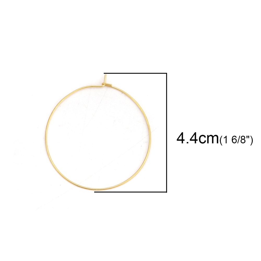 Suporte para brincos crioulo em aço inoxidável dourado N°03-30 mm x 5 pares