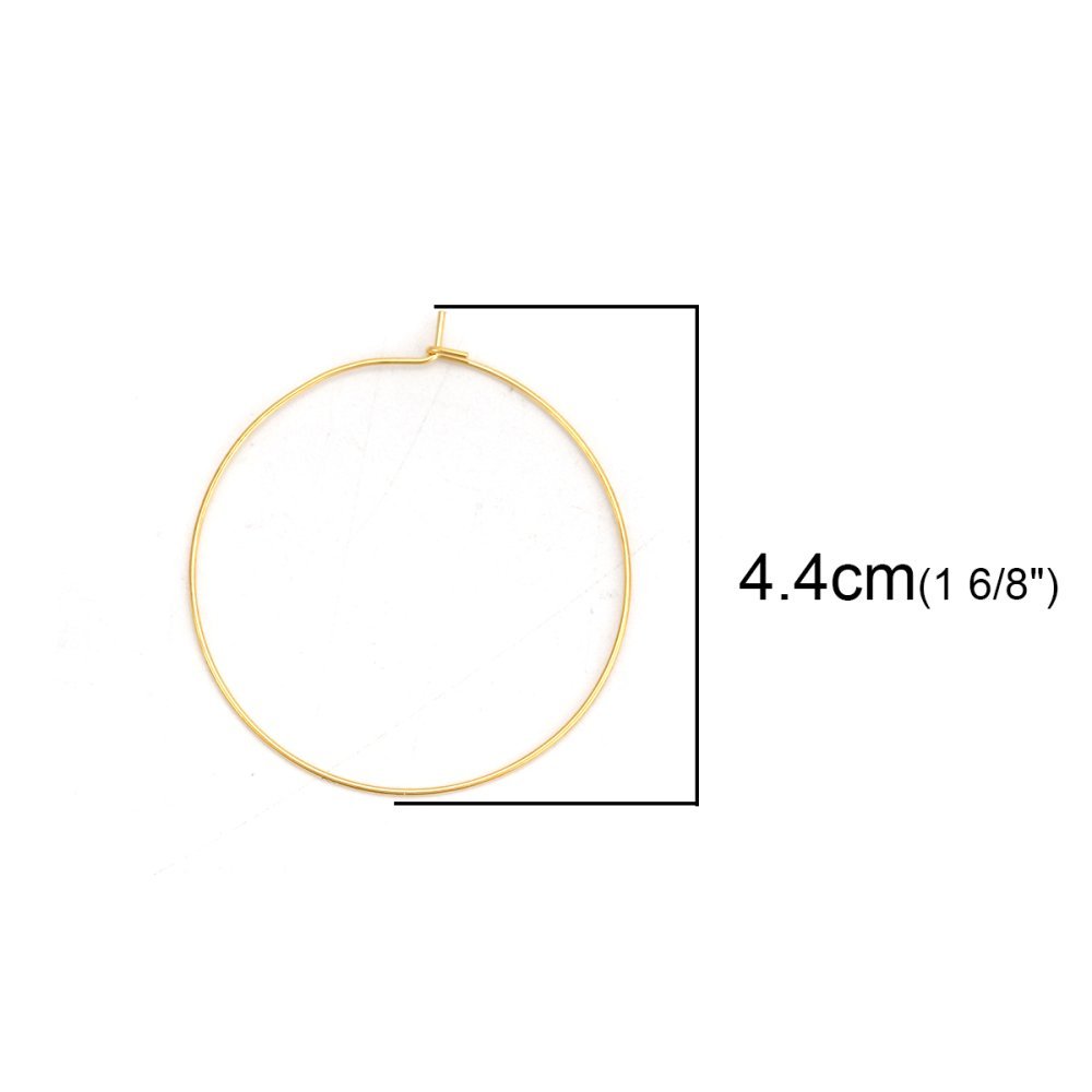 Suporte para brincos crioulo em aço inoxidável dourado N°03-30 mm x 5 pares
