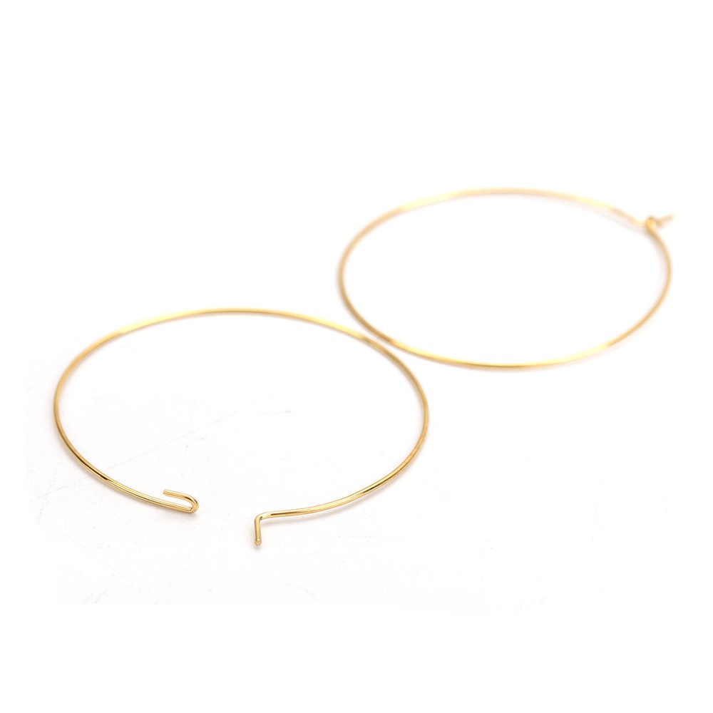 Suporte para brincos crioulo em aço inoxidável dourado N°03-30 mm x 5 pares