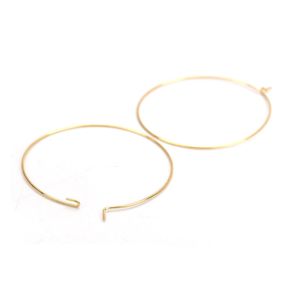 Suporte para brincos crioulo em aço inoxidável dourado N°03-30 mm x 5 pares