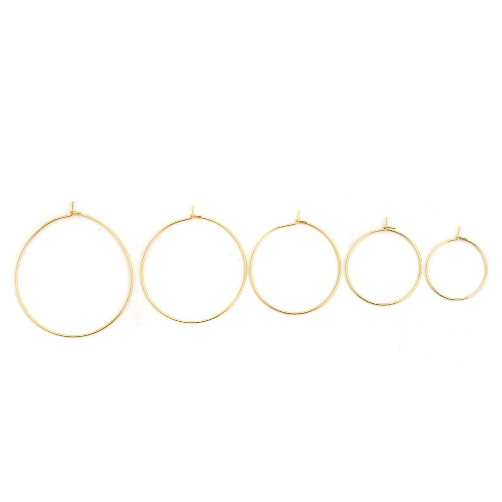 Suporte para brincos crioulo em aço inoxidável dourado N°03-30 mm x 5 pares