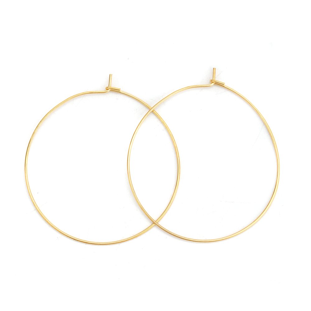 Suporte para brincos crioulo em aço inoxidável dourado N°03-40 mm x 5 pares