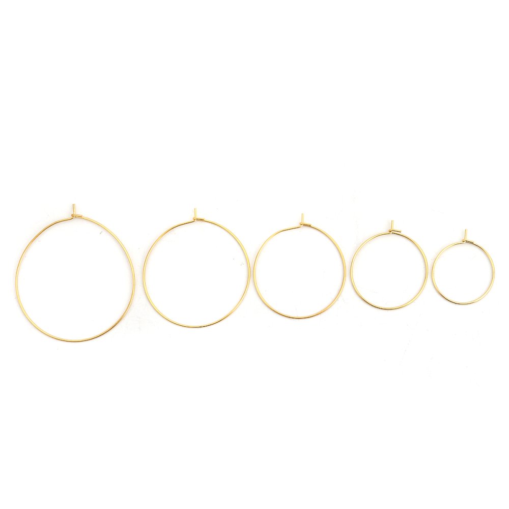 Suporte para brincos crioulo em aço inoxidável dourado N°03-40 mm x 5 pares