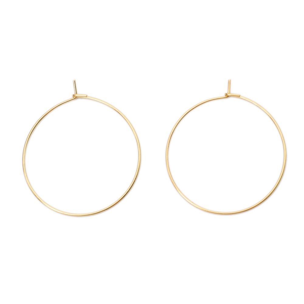 Suporte para brincos crioulo em aço inoxidável dourado N°03-40 mm x 5 pares