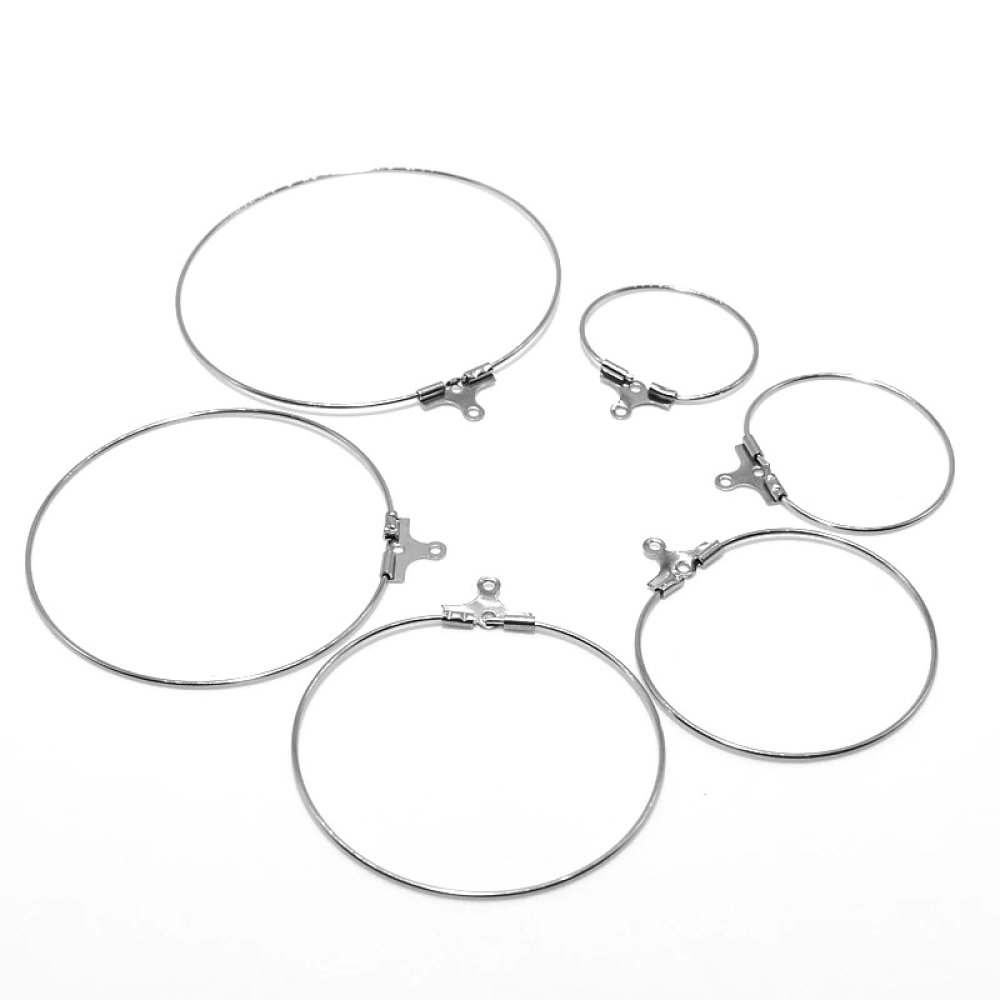 Suporte para brincos crioulo em aço inoxidável N°02-35 mm x 1 par