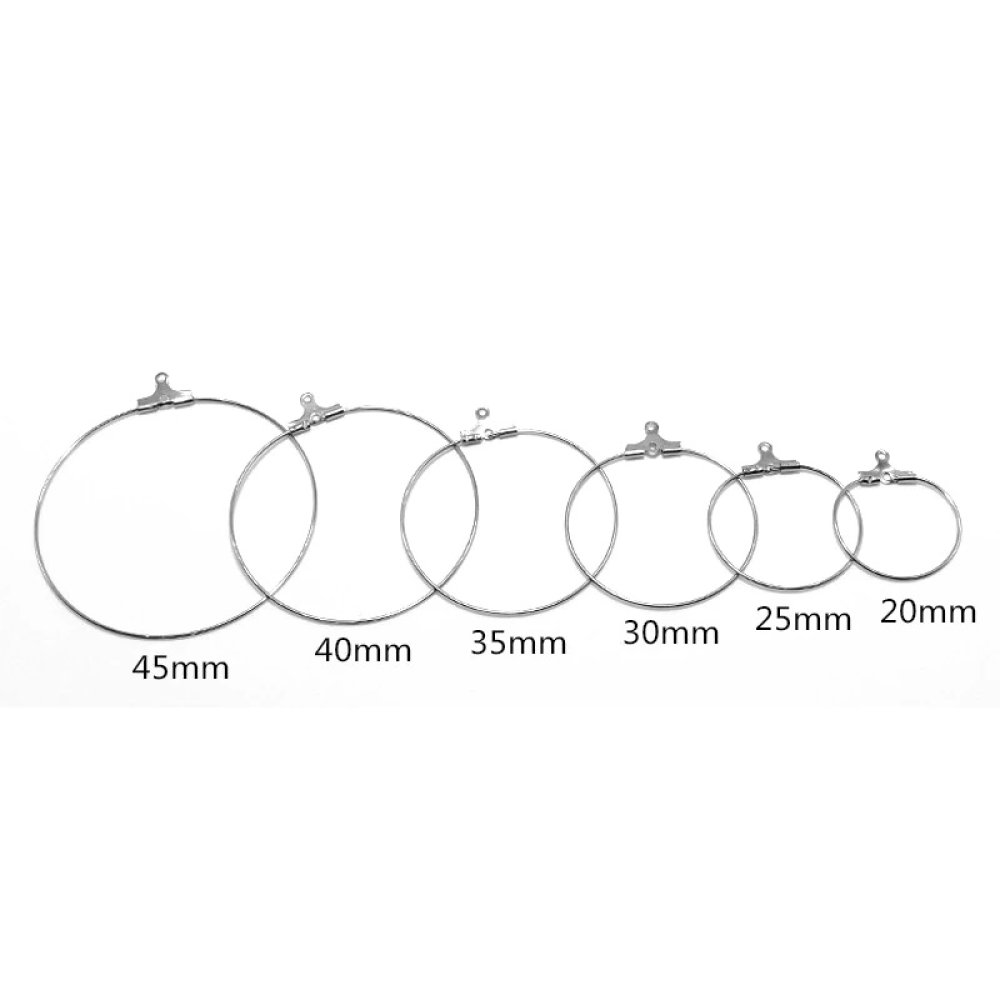 Suporte para brincos crioulo em aço inoxidável N°02-35 mm x 1 par