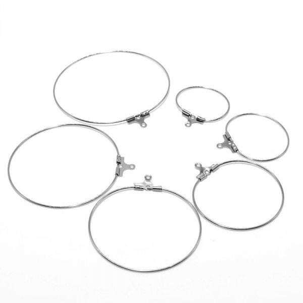 Porta brincos crioulo em a&ccedil;o inoxid&aacute;vel N&deg;02-45 mm x 5 pares