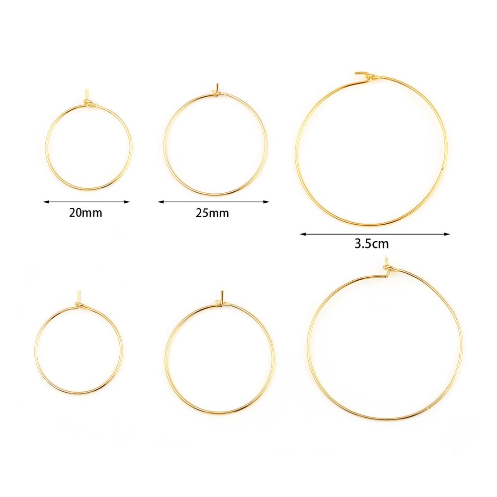 Suporte para brincos crioulo folheado a ouro 18K N°01-25 mm x 1 par