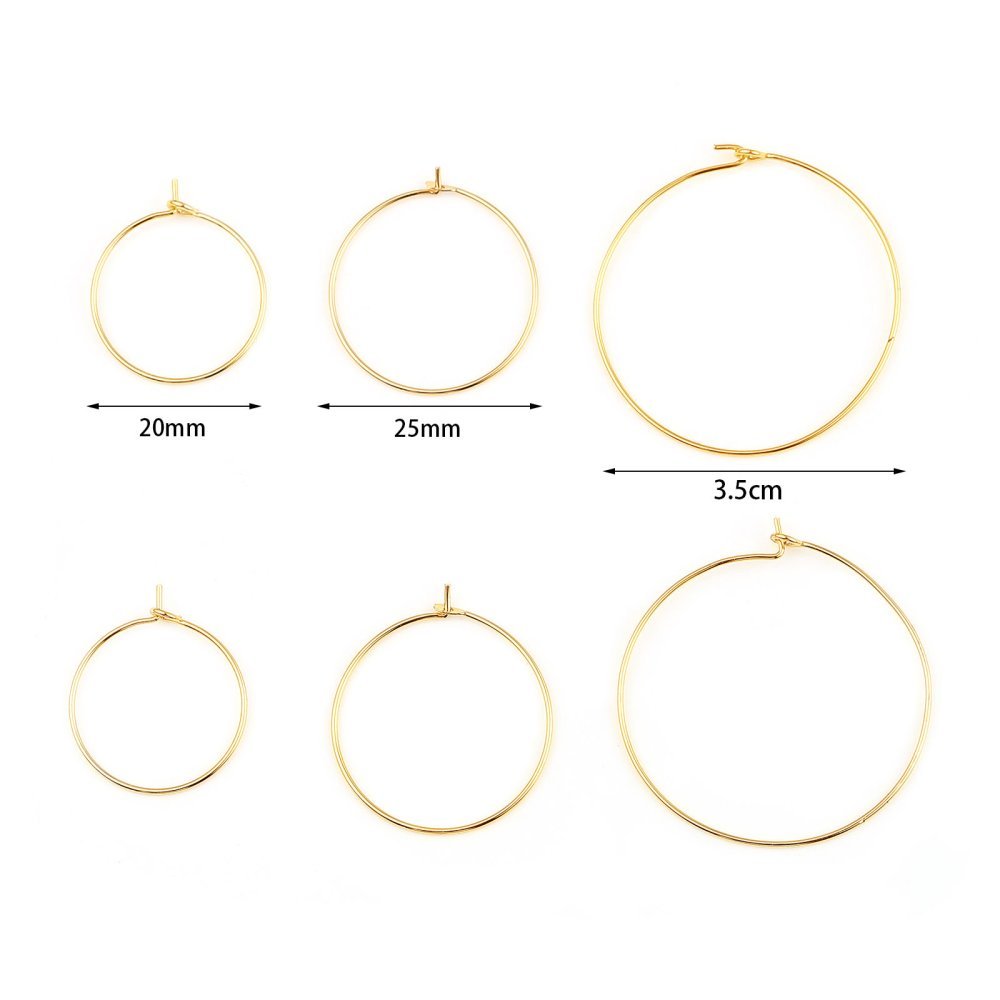 Suporte para brincos crioulo folheado a ouro 18K N°01-25 mm x 1 par