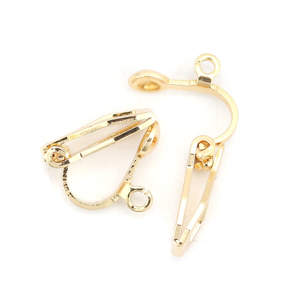 Suporte para brincos Clip em cobre banhado a ouro 18K N°01