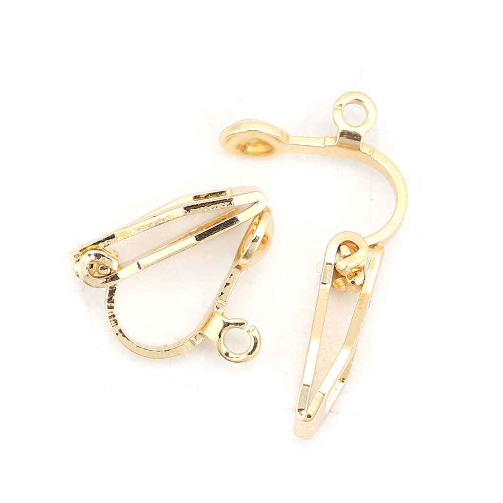 Suporte para brincos Clip em cobre banhado a ouro 18K N°01