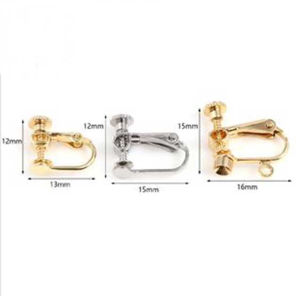 Suporte para brincos Clipe ajustável Ouro 18k N°06 x 1 par ouro