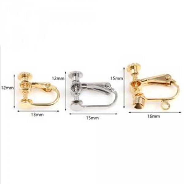 Suporte para brincos Clipe ajust&aacute;vel Ouro 18k N&deg;06 x 1 par ouro