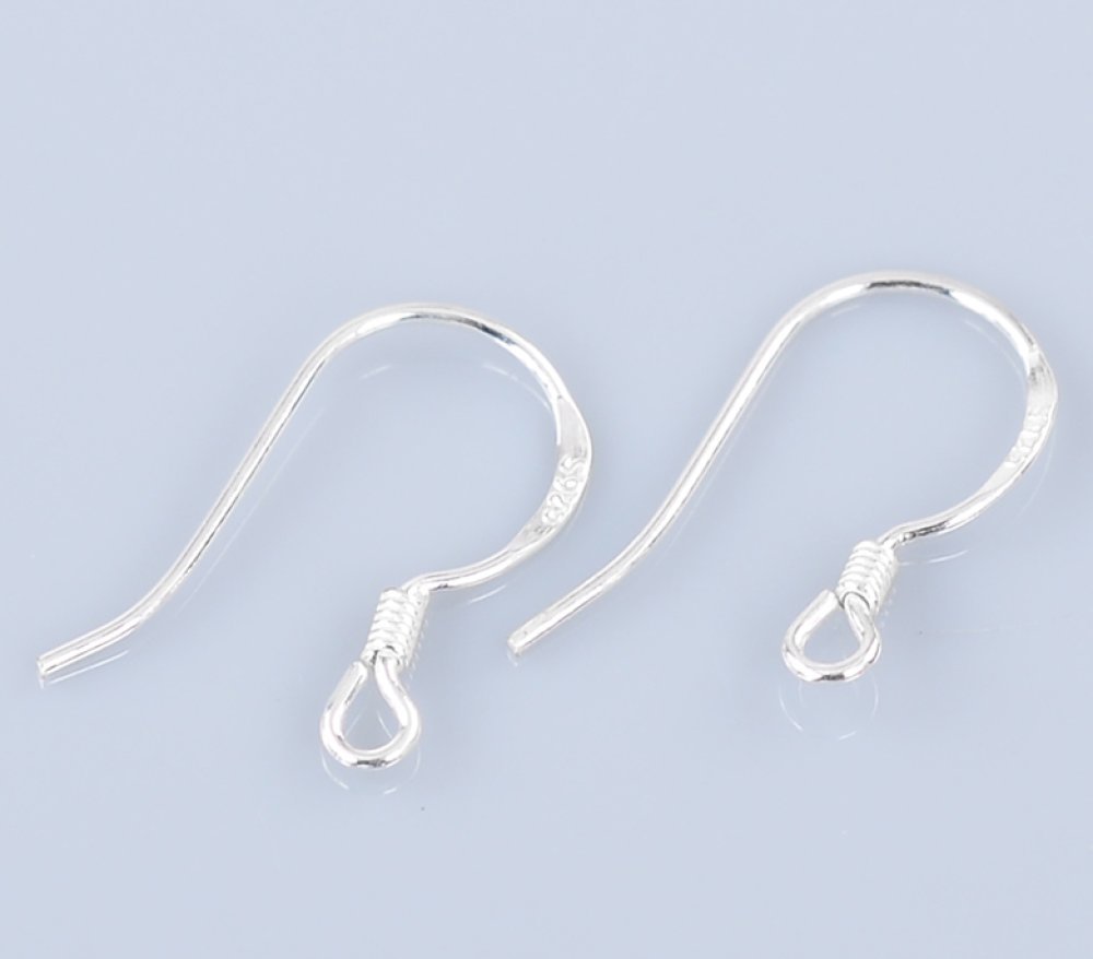 Suporte para brincos de gancho em prata 925 N°08 x 1 par