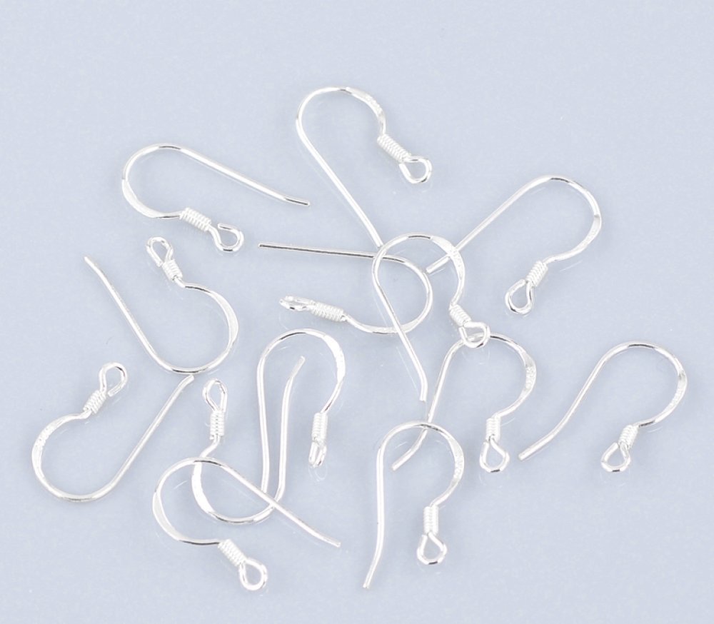 Suporte para brincos de gancho em prata 925 N°08 x 1 par