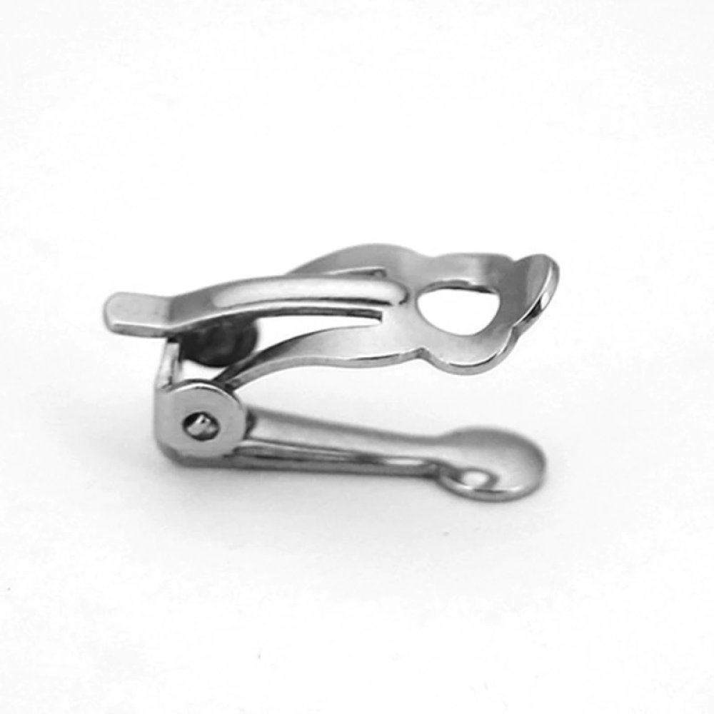 Suporte para brincos Clip de aço inoxidável N°02 x 1 par