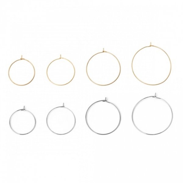 Support Boucle d'oreille Cr&eacute;ole en Acier Inoxydable Dor&eacute; N&deg;03-40 mm 02 x 5 paires