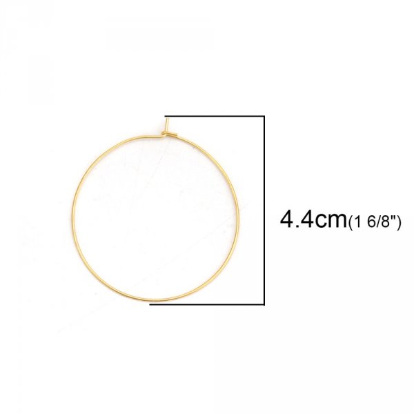 Support Boucle d'oreille Cr&eacute;ole en Acier Inoxydable Dor&eacute; N&deg;03-40 mm x 1 paire