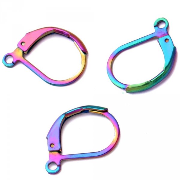 Support Boucle d'oreille Dormeuse Inoxydable N&deg;02 Noir