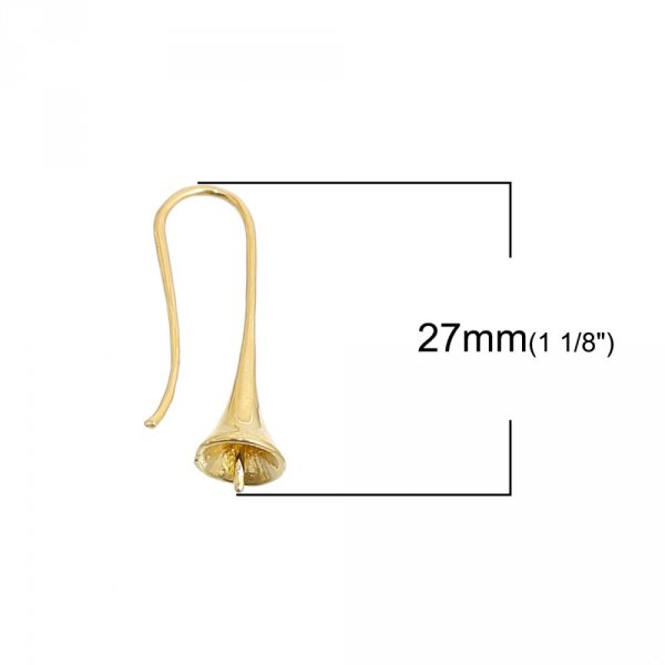 Support Boucle d'oreille pour boule &agrave; garnir x 10 Paires dor&eacute;