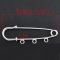 Porta-broches prateado 3 argolas 70x20mm N°003-par1 