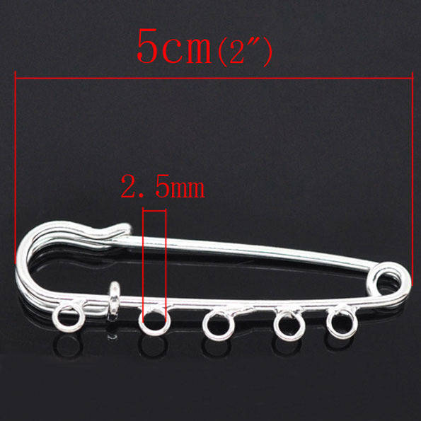 Suporte para alfinetes Nurse Pin Silver 5 anéis 50x15 mm N°001-par1 