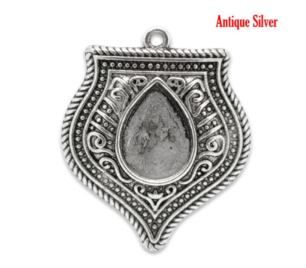 Suporte para gotas de cabochão N°01 Prata envelhecida