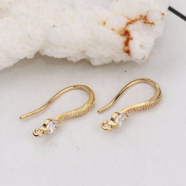 Suporte para brincos N&deg;25 Gancho dourado e strass