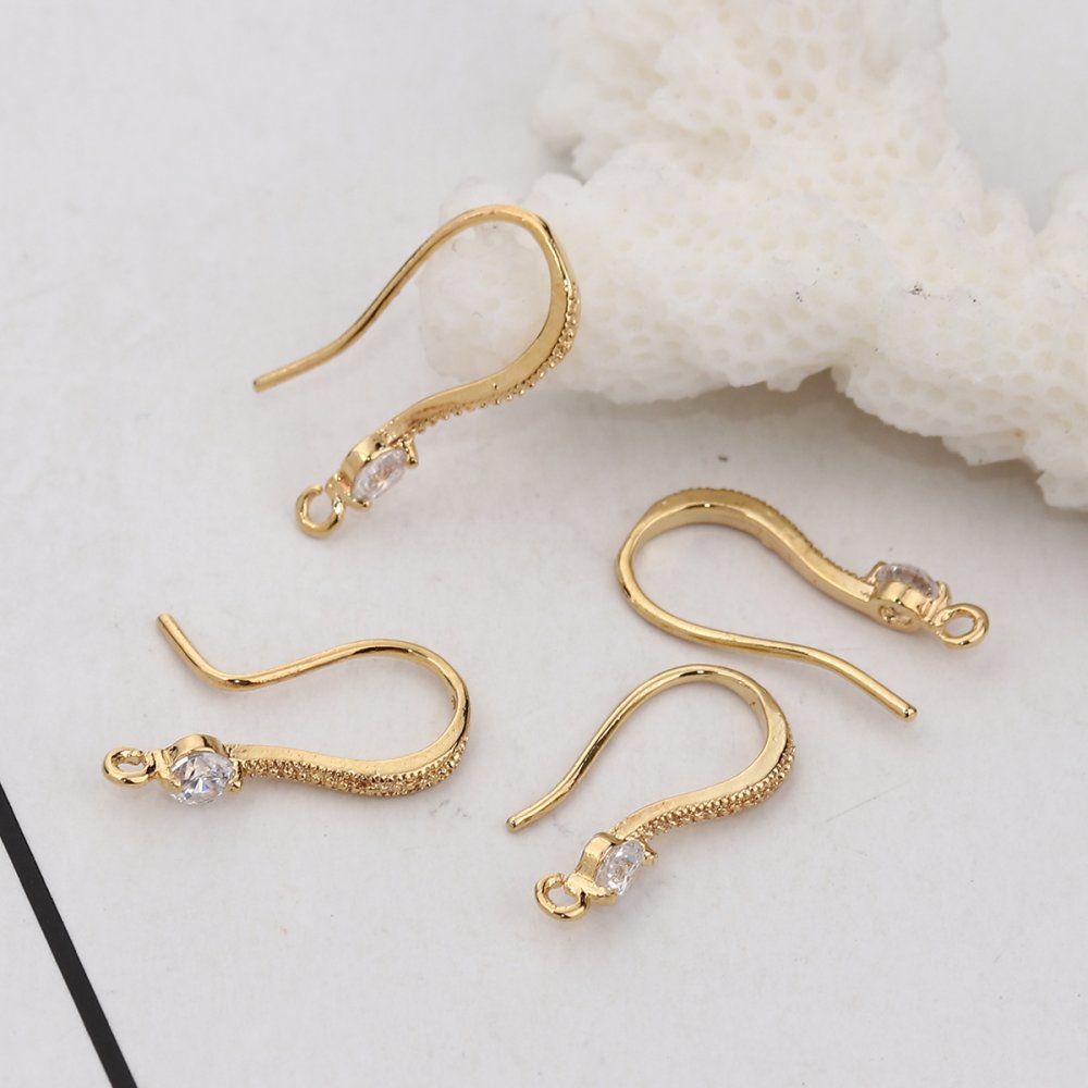 Suporte para brincos N°25 Gancho dourado e strass