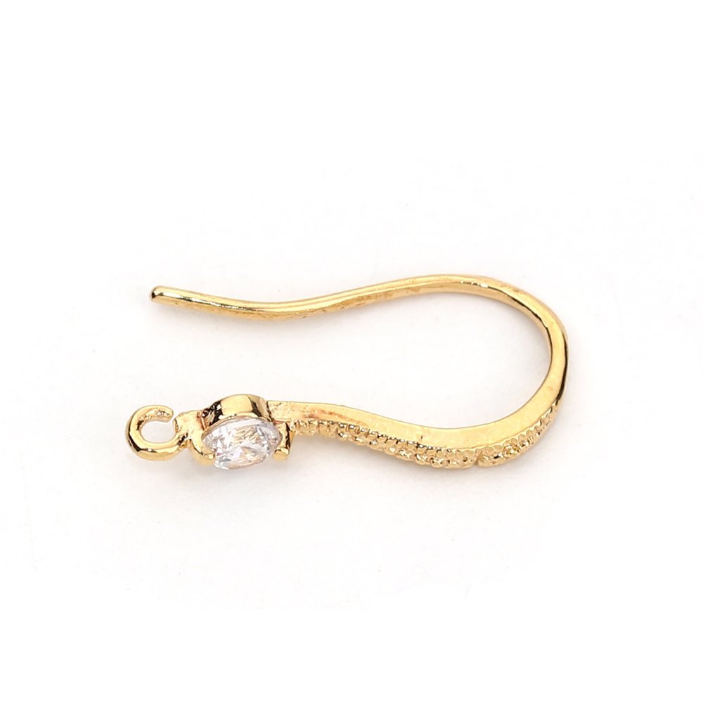 Suporte para brincos N°25 Gancho dourado e strass