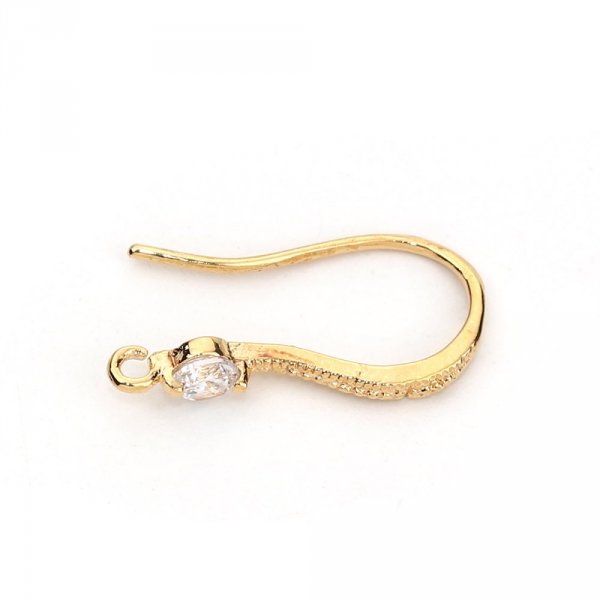 Suporte para brincos N&deg;25 Gancho dourado e strass
