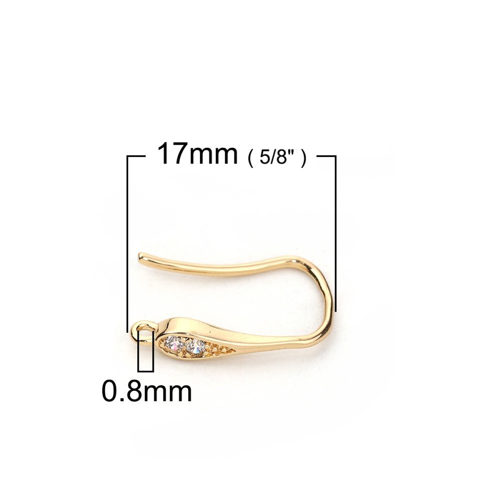 Suporte para brincos N°26 Gancho dourado e strass