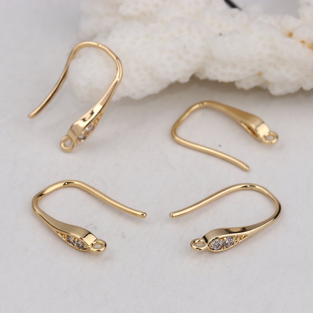 Suporte para brincos N°26 Gancho dourado e strass