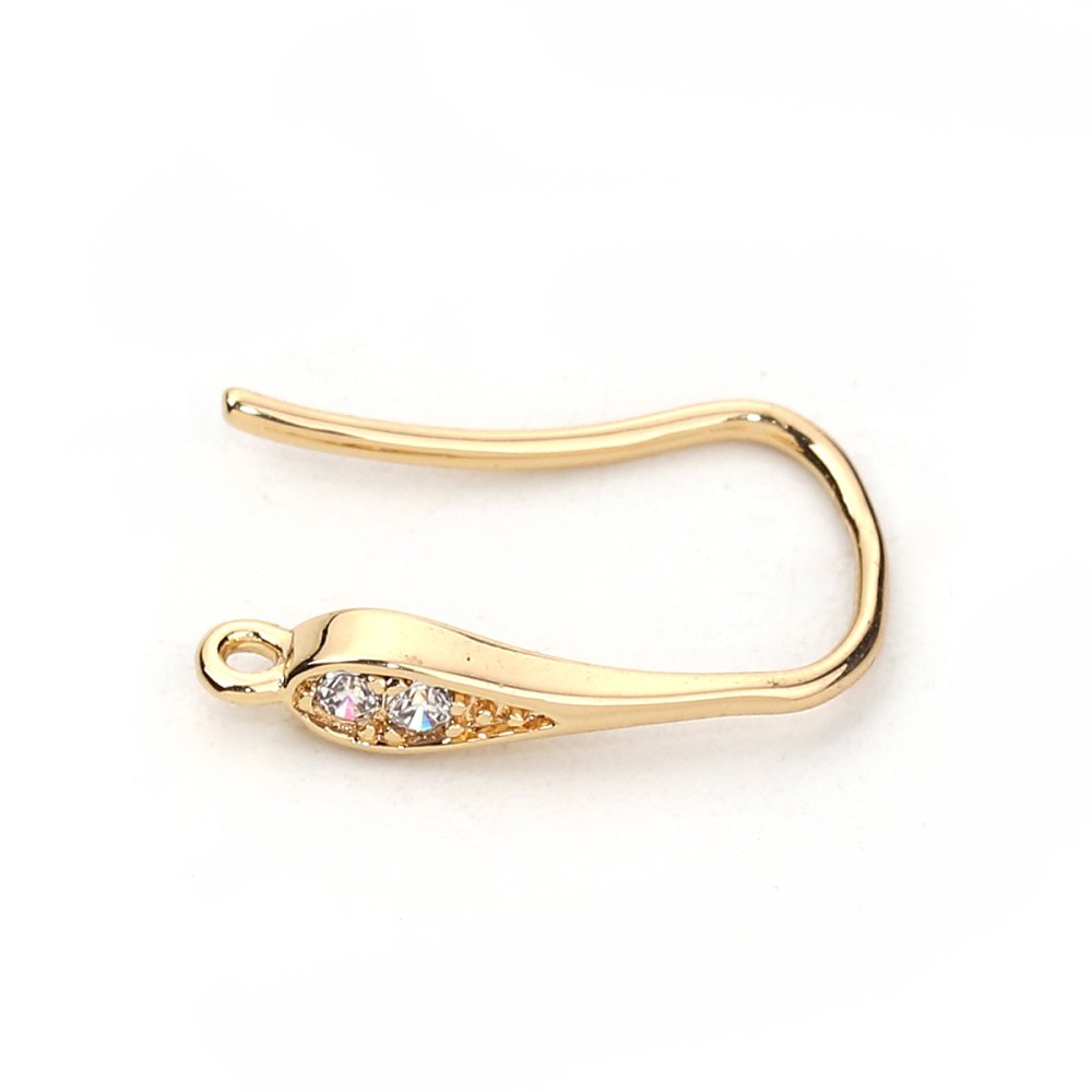 Suporte para brincos N°26 Gancho dourado e strass
