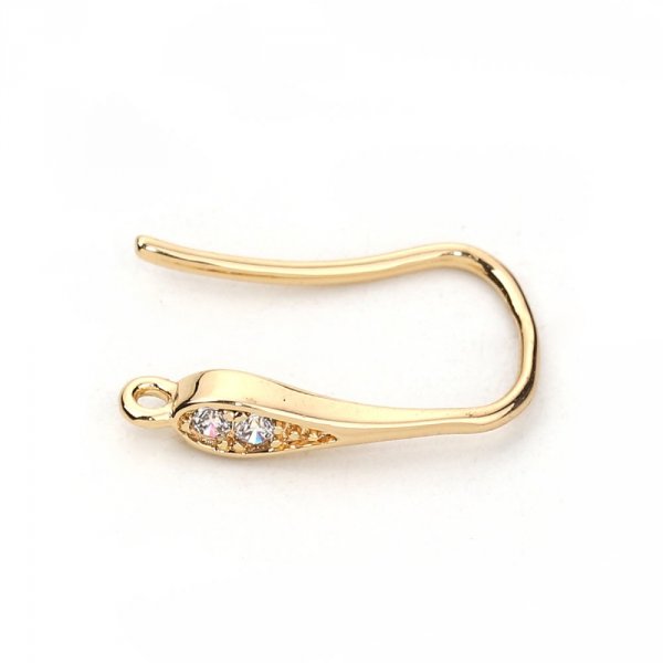 Suporte para brincos N&deg;26 Gancho dourado e strass
