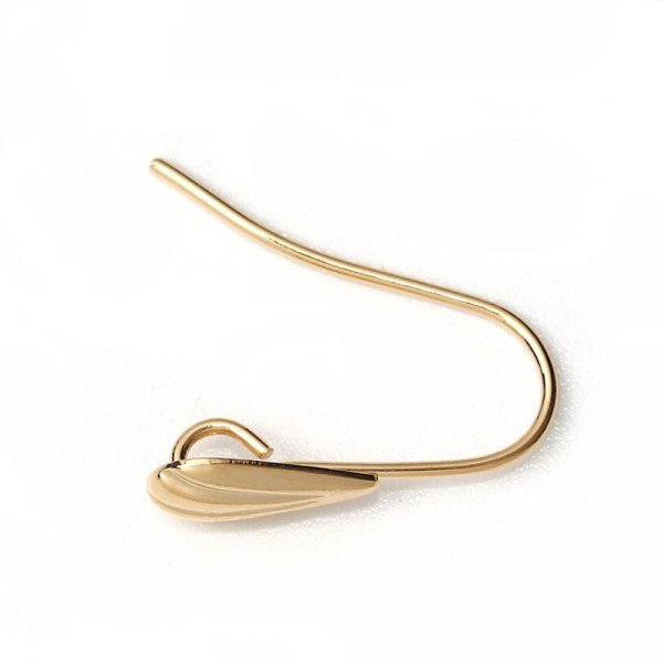 Suporte para brincos N&deg;28 Gancho em forma de concha banhado a ouro