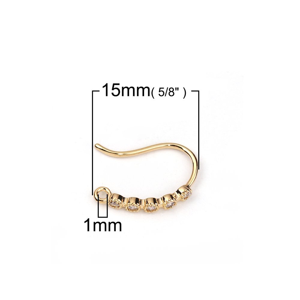 Suporte para brincos N°29 Gancho dourado e strass