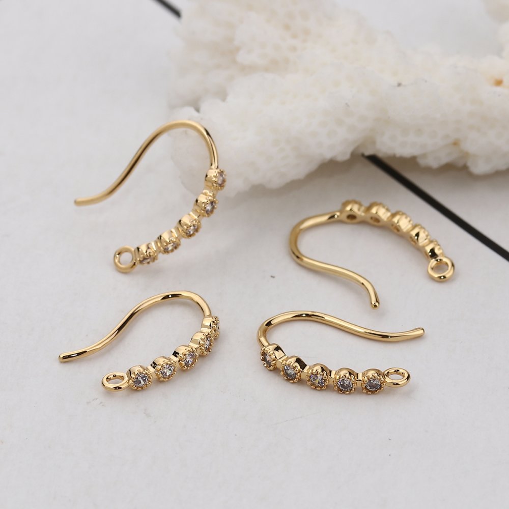 Suporte para brincos N°29 Gancho dourado e strass