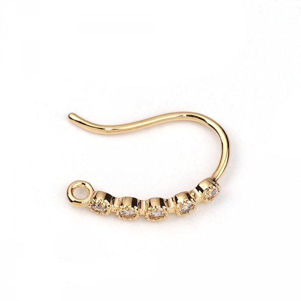 Suporte para brincos N&deg;29 Gancho dourado e strass