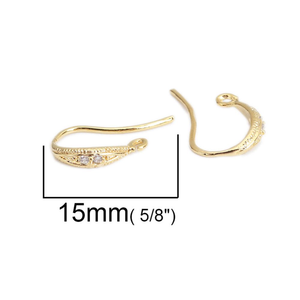 Suporte para brincos N°30 Gancho banhado a ouro 18K e Gota de água